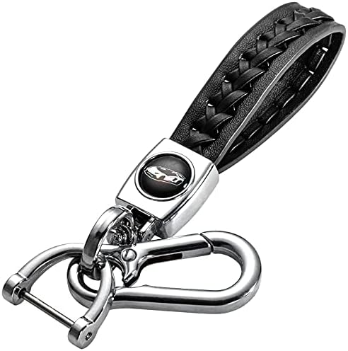 Spurtar Car keyring PU Leather Keyring Keychain Universal Compatible with BMW Ford Chevrolet Dodge Toyota Nissan, Car Keyrings for Men Women Business Gift Birthday Present for Dad Friends