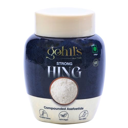 Gohil’s Organic Hing Powder 3.5oz (100g),Compound Asafoetida, Strong Heeng (Inguva