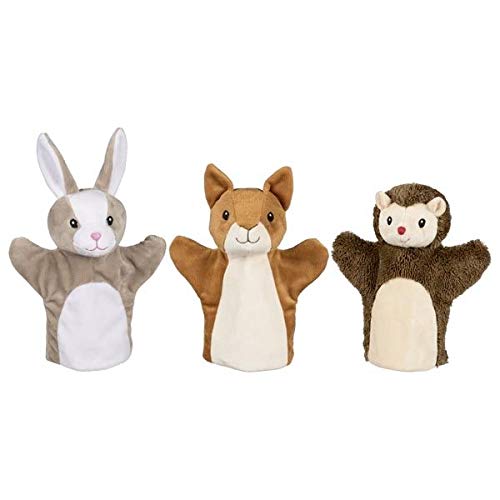 Goki - Handpuppen Eichhörnchen, Kaninchen und Igel – Stoff – 50961