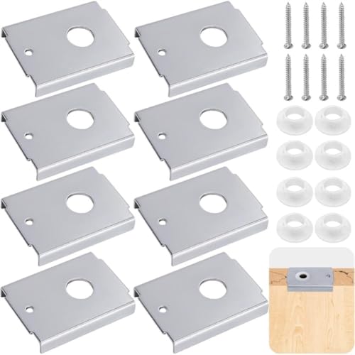 Juego de 8 soportes para reparación de puertas plegables de acero inoxidable con juntas de silicona para puertas tipo granero de 1-3/8 pulgadas miniatura 2