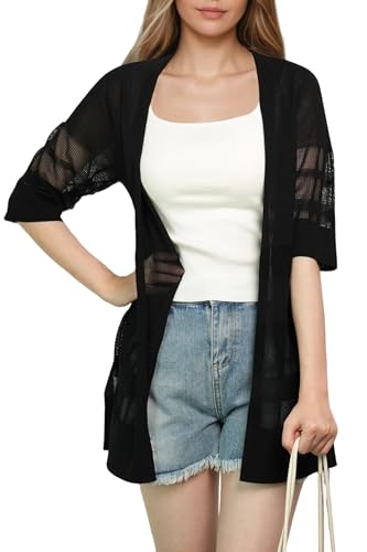 Women's Crochet Beach Cover Ups for Women Casual & Basic Style Tops Lightweight Summer Cardigan Suitable for Vacation