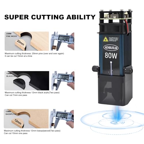 AENBUSLM 80W Laser Module with Air Assist,10W Output Power, Fixed-Focus, Built in FAC,Double Ultra-Fine Compressed Spot CNC Carving DIY Laser Master for Laser Cutter Laser Engraver Machine - Class 4 - Image 4
