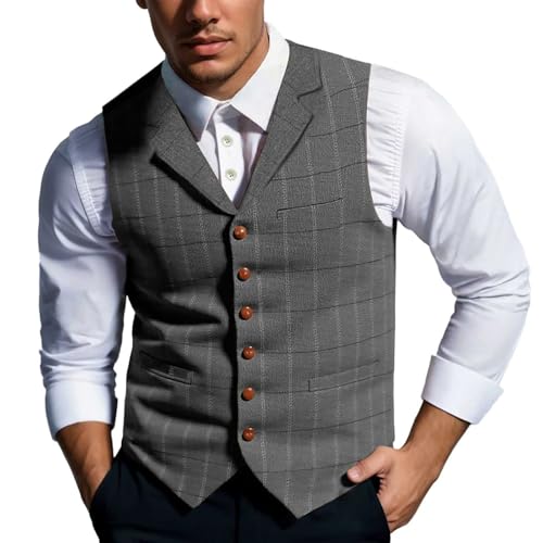 Gilet traditionnel européen uni pour homme coupe ample décontractée