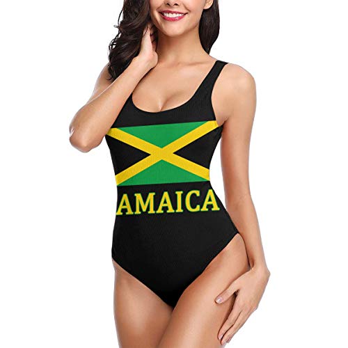Y Y Y Jamaican Flag Women's One Piece Swimsuits Low Back Bathing Suit Bikini Swimwear