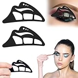NFAMRZCAR 2PC Eyeshadow Stencil 2025 New 5 in 1 Silicone Eyeshadow Tool,Reusable Eye Makeup Aid Stencils,Eye Makeup Aid, for Make Up Beginners&Women (Black)