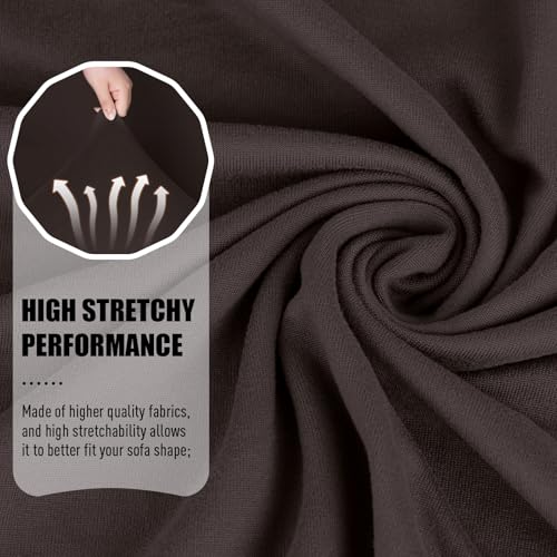 Image of TAOCOCO Recliner Loveseat Covers Stretch Sofa Covers for 2 Seat Large Reclining Couch, 2 Pieces Reclining Loveseat Covers Soft Washable Furniture Protector with Pocket (2 Seater Oversized, Coffee)