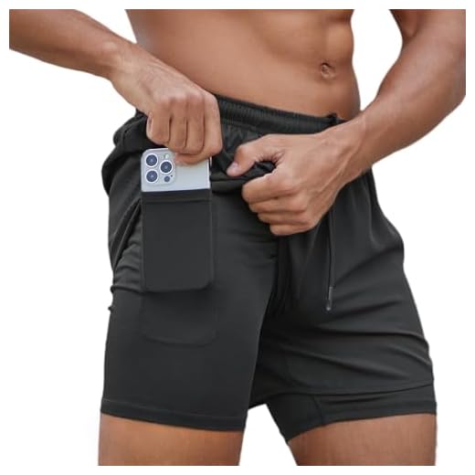 Smatstyle Pantalón Corto para Hombre Pantalones Cortos Deportivos para Correr 2 en 1 con Bolsillo, Running de Secado rápido Pantalones Cortos de Entrenamiento
