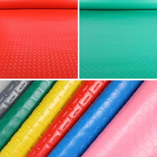 Protection sol garage anti-glissade et imperméable en PVC rouge - 5