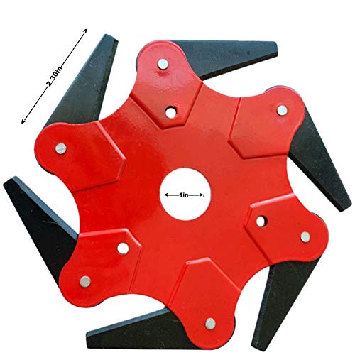 Trimmer Head 6 Steel,Garden Tool Brush Cutter Cutting Head Blade 65Mn Lawn Mower Head Accessories Lawn Mower Grass Weed Eater Tool