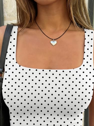 Image of Trendy Queen Women's Double Lined Square Neck Tank Top | Buttery Soft, No-Bra Friendly Slim Fit Crop Cami for Summer Layering & Casual Wear