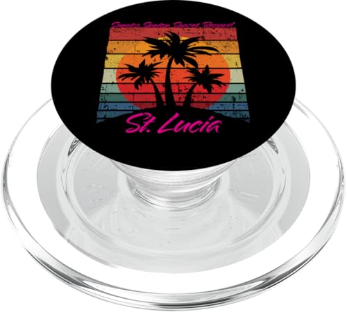 St Lucia Retro Palme Alba Suntan Tramonto Ripetere PopSockets PopGrip per MagSafe