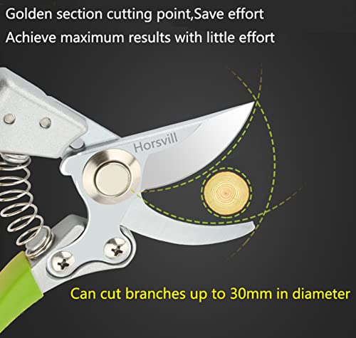 Image of Garden Shears, Japanese Pruning Shears for Heavy Duty, Flowers Herbs Grapes Plant and Branch Cutters, Clippers, Trimmers, Scissors (Green)