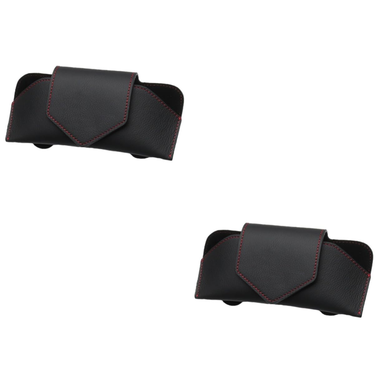 PartyKindom 2pièces Porte-lunettes De Voiture Cuir Pu Support De Lunettes Pour Pare-soleil Facile à Installer Compatible Plupart Des Modèles Et Types