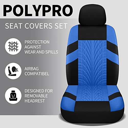 Varcozy Car Seat Covers Front Pair,Universal Cloth Front Seat Covers For Car,Breathable And Washable Seat Covers For Suv, Sedan, Van, Automotive Interior Covers, Airbag Compatible, Black&Blue #TOP1