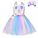 FONLAM Meerjungfrau Kleid Kostüm für Mädchen Prinzessin Kleid Karneval Tutu Tüll Geburtstage Party Festival (5-6 Jahre, Pailletten)