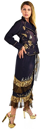 Dare2BStylish Women 2 Piece Denim Rhinestone Embellished Skirt Set3