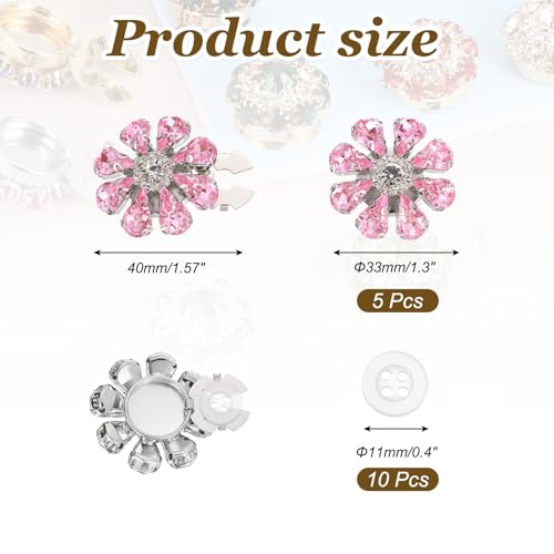 Boutons à coudre amovibles et cache-boutons strass PATIKIL pour customisation textile - 3