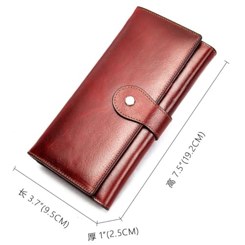 Genuine Leather Wallet, Women's Multi Slot Anti Magnetic Card Bag, Trendy Women's Top Layer Cowhide Handbag(white-Dinosaur Doodle4)4