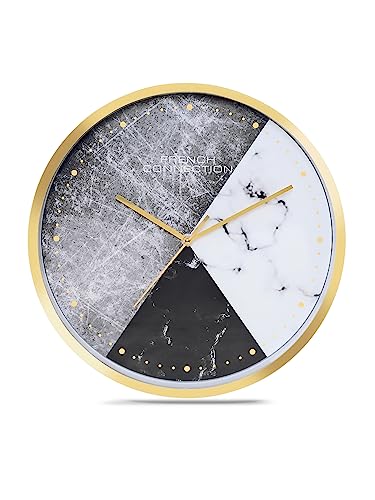French Connection Elegant Analog Tricolour Dotted Round Wall Clock - Size: 12 Inches - FCWC15-C