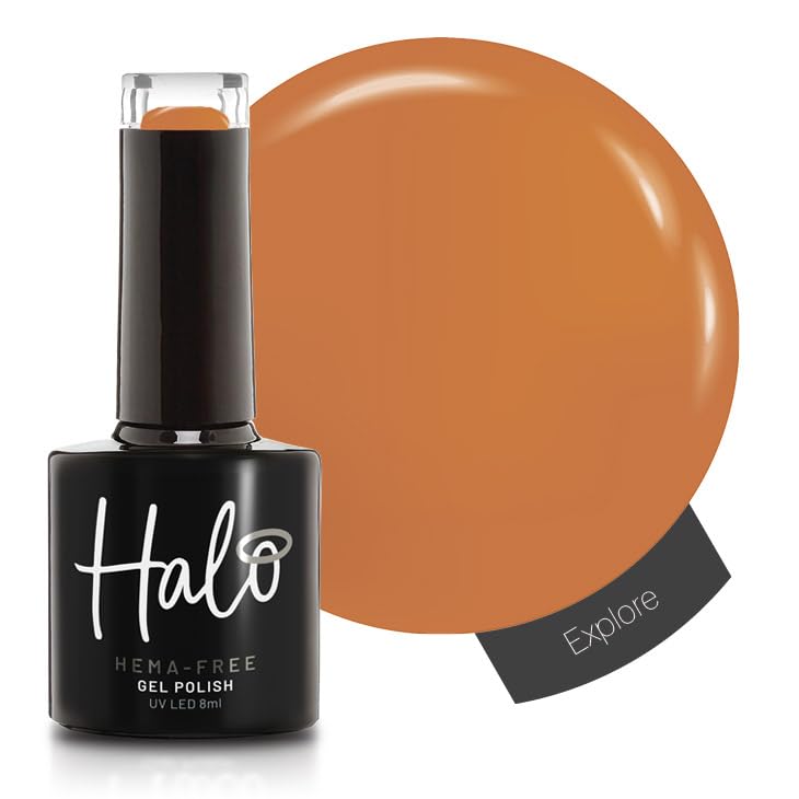 Halo Gel Polish 8ml - Explore. UV/LED Gel Nail Polish, Long Lasting & Easy To Apply. Nail Art Colours For Manicure & Pedicure. Gel Polish For Professional & Home Use.