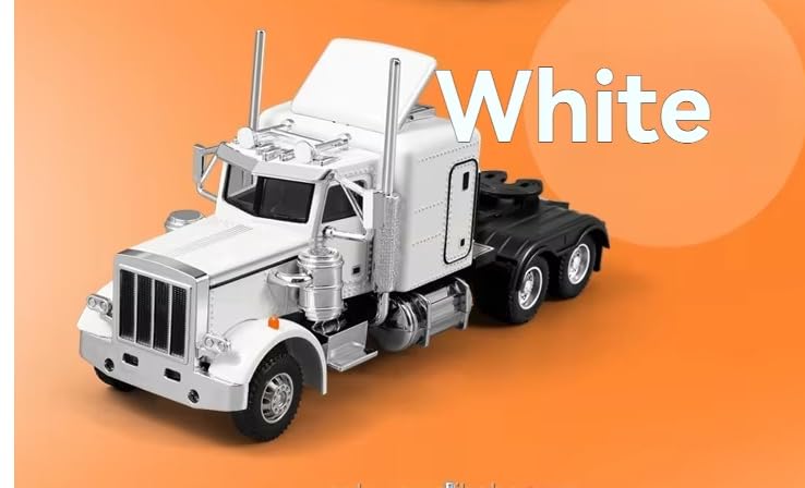 Image of 1 /32 Diecast Truck Toy Car Model Removable Transport Container Lorry Vehicle with Light Pull Back Toy Boys (White-Grey)