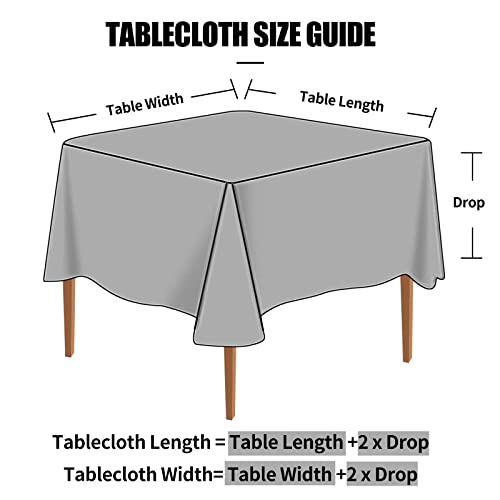 Image of Smiry Square Table Cloth, Waterproof Heavy Duty Vinyl Tablecloths, Wipeable Washable Table Cover for Kitchen and Dining Room (Black, 54 inch X 54 inch)