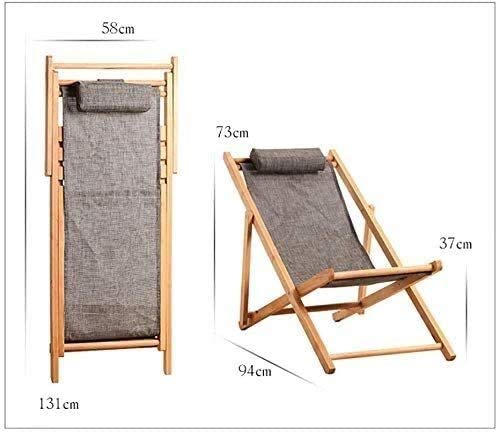 Chaise longue pliable en orme pour jardin et balcon ouvert
