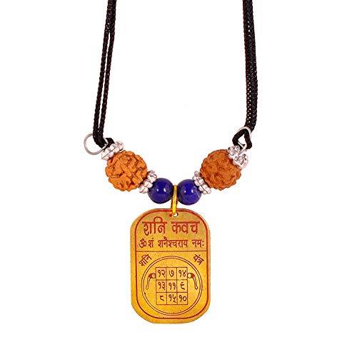 Takshila Gems® Sri Shani Kavach Pendant, Shani Yantra Pendant Ble...