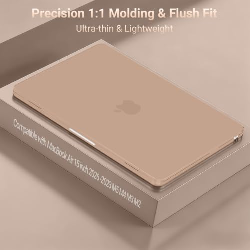 Image of MOSISO Compatible with MacBook Air 15 inch Case M5 M4 M3 M2 2026 2025-2023 | Model A3448 A3241 A3114 A2941, Scratch-Resistant Ultra-Thin Protective Hard Shell Case Cover, Bronze Brown
