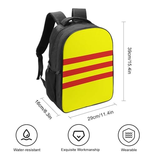 South Vietnam Flag Funny 16 Inch Backpack for Men Women Casual Daypack with 2 Compartment for Travel Work2