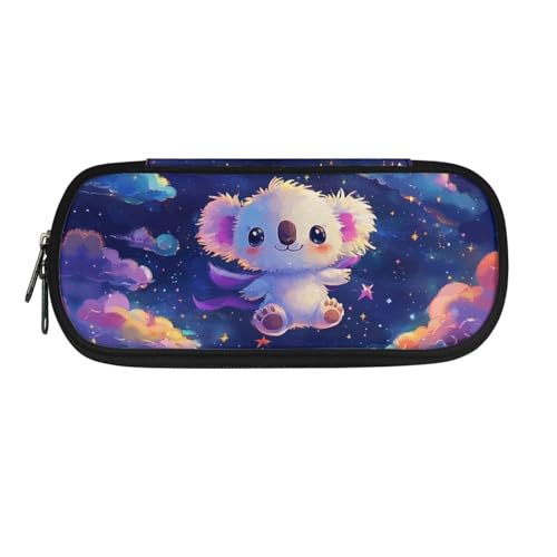 Image of Galaxy Koala Pencil Case for Kids Girls Boys School Pen Box Portable Pencil Holder Stationery Organzier Marker Stationery Pouch Office College School