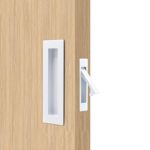 Dontay Pocket Door Handle,Recessed Pull,No Lock Flush Hardware,White,4.72''