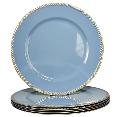 6 platos cargadores azules redondos de 13 pulgadas miniatura 1