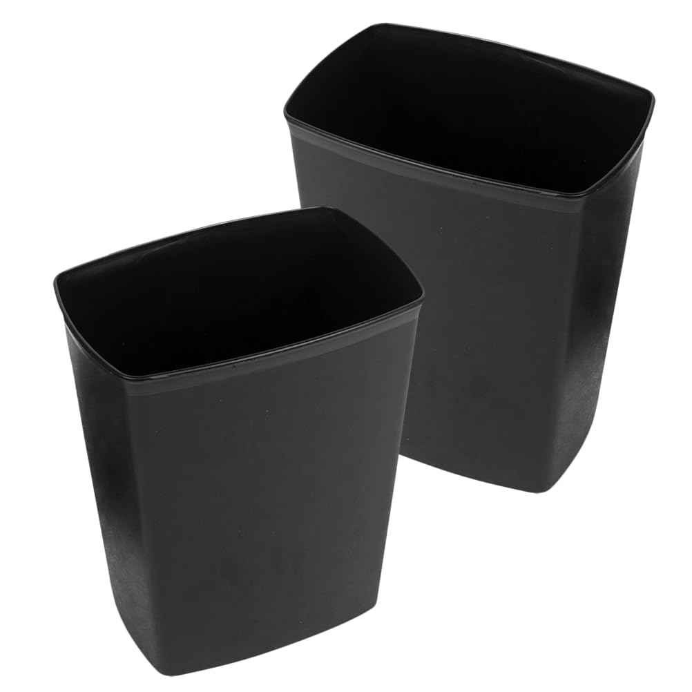 Bidone della Spazzatura Piccolo 2 Pezzi in Abs Nero da 14l Apertura Ampia, Resistente e Stile Semplice, per Bagni e Sotto i Mobili