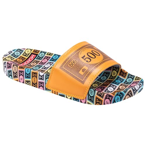 Odd Sox–Monopoly Money Slide Slippers–Soft Slip-On Sandals–Unisex Comfort House Slipper, Casual Indoor/Outdoor Footwear4