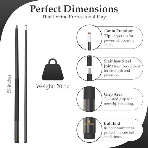 Taco de billar profesional Cue-King Ultra 2 piezas 58" 13mm miniatura 3