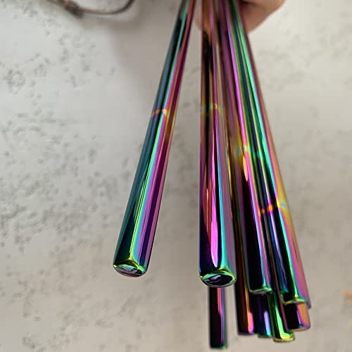 Koolemon 5Pairs Polished Multicolor Rainbow 304 Stainless Steel Chopsticks Set,Metal Chopsticks Reusable, Dishwasher Safe, Traditional Chopstick,9.5Inch #TOP2
