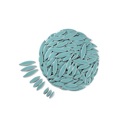 VerzTile Mosaic Tiles for Crafts - Petal Shaped Ceramic Tile Craft Hobbies & Art Projects 39 Color Options Endless Creativity DIY Design (Aqua Marine)