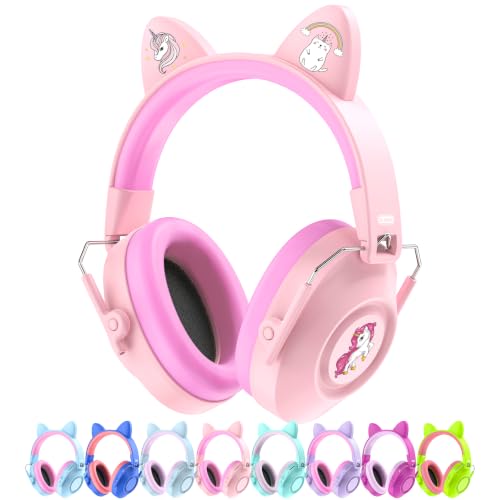 Dr.meter Noise Cancelling Headphones for Kids: EM200 32dB Cute Kids Ear Protection Ear Muffs Toddler Autism Sensory Hearing Protection Noise Reduction Earmuffs for Fireworks Concerts DIY Stickers