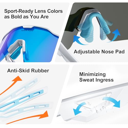 HAAYOT Polarized Sports Sunglasses for Men Women Youth Baseball Cycling Running Softball Biking Glasses 5 Lenses