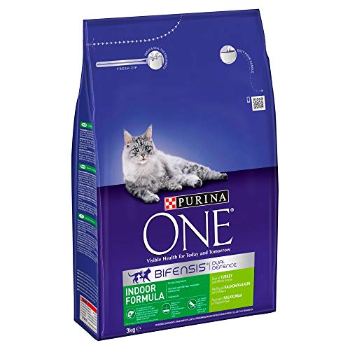Purina One Indoor Dry Cat Food Turkey and Wholegrain, 3kg