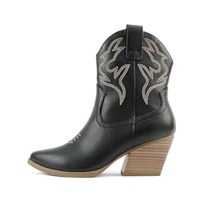 Soda “BLAZING” ~ Women Western Bootie Pointe Toe with Low Heel (Wide Fit Available)