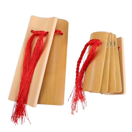 SUPVOX 1 Pair Musical Instrument Hand Percussion Instruments Percussion Clap Wooden Castanets Percussion Instrument Finger Castanets Classical Instrument Adult