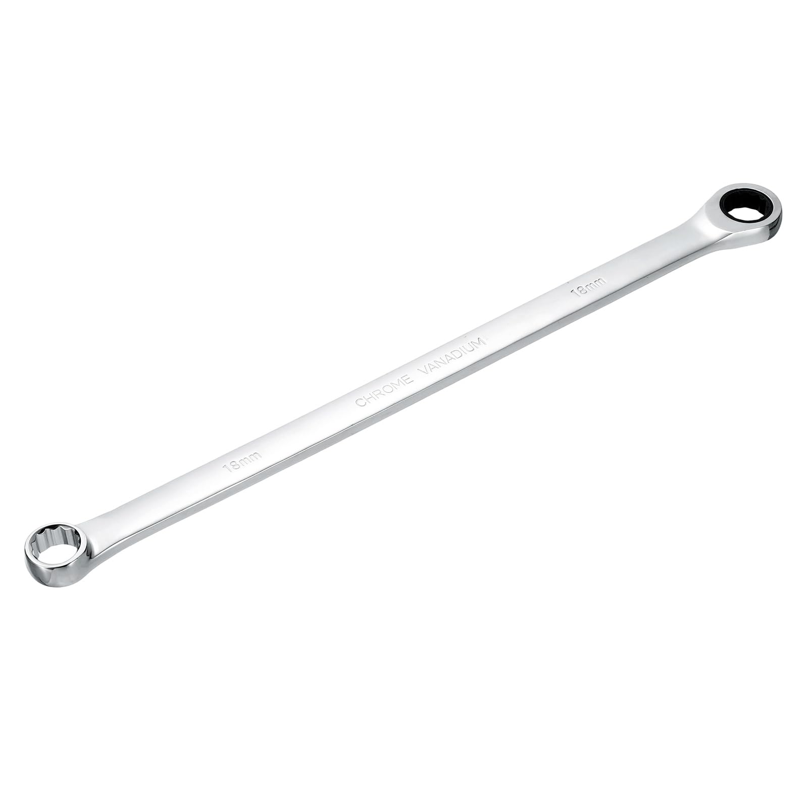 sourcing map Metric Double Box End Ratcheting Wrench, 18mm Extra Long 72 Teeth Chrome Vanadium Steel Ratchet Wrench for Automotive Furniture Machinery Repair