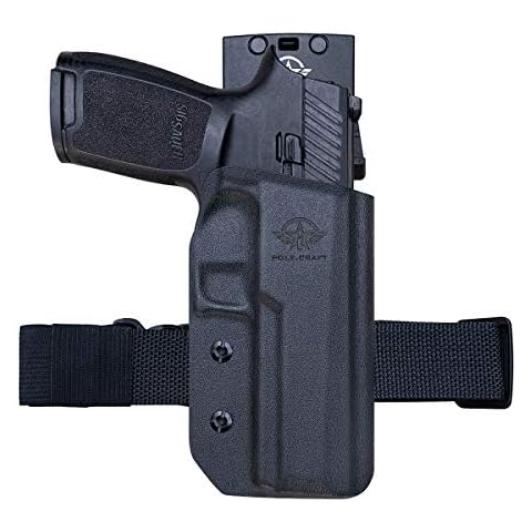 P320 Holster OWB Kydex for Sig P320 Carry / P320 Full Pistol Case, Outside Waistband Carry 1.5-2 Inch Belt Clip With Leggings - Sig P320 Gun Accessories (Black, Right Hand) Cover