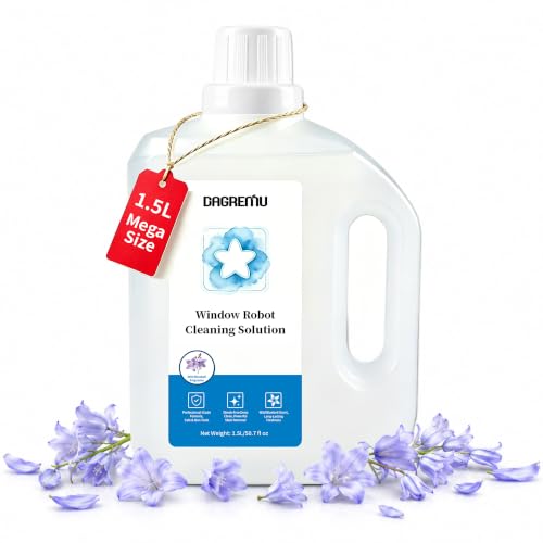 1.5L Window Cleaner Cleaning Solution Compatible with ECOVACS Winbot W3 OMNI/W2S OMNI/W2 PRO/W1 PRO/MINI Window Cleaning Robot Streak Free Low Foam Non Corrosive Multi-Surface Glass Cleaner