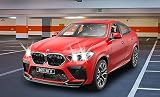 JAMARA BMW X6 M 1:14 2,4 GHz – przezroczysta szyba przednia, światło LED, samochód RC, czerwony