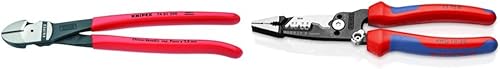 KNIPEX - Herramientas SBA 74 01 250 - Cortadores diagonales de alto apalancamiento (7401250SBA), 10 pulgadas y KNIPEX Tools 13 72 8 pelacables