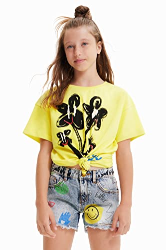 Desigual TS_Tiesto 8000 Amarillo Fluor T-Shirt, Giallo, 4 Anni Bambine e Ragazze