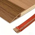 Floor Transition Strip Vinyl Door Threshold Ramp Self Adhesive Carpet Edging Strip Doorway Edge Trim, Overlap Edge Reducer for Laminate Carpet, Floor, Tile (Orange Oak, 1/5" to 2/5", 3.3Ft)